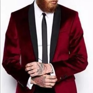 Fashion red velvet boy/men’s suit.Men’s size small